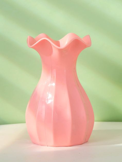 Pink    PE  Flower Vase Embellished   Home Decor Pop Art Vase, Different Vase Shapes, Interesting Vase Shapes, Cool Flower Vases, Pottery Vases Ideas, Ceramic Vases Ideas, Preppy Vase, Big Ceramics Projects, 80s Vase