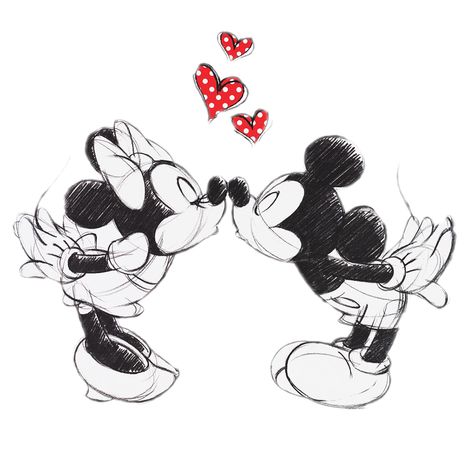 Mini Y Mickey, Mickey And Minnie Tattoos, Minnie Tattoo, Mickey Mouse Printables, Arte Do Mickey Mouse, Mickey Mouse Crafts, Minnie Mouse Drawing, Mickey And Minnie Kissing, Mickey And Minnie Love