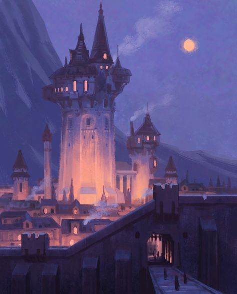 ArtStation - Daily doodles, Hyeon Kim Fantasy House, Daily Doodles, Fantasy Town, Fantasy Background, Location Inspiration, Landscape Concept, Fantasy Castle, Fantasy City, Fantasy Places