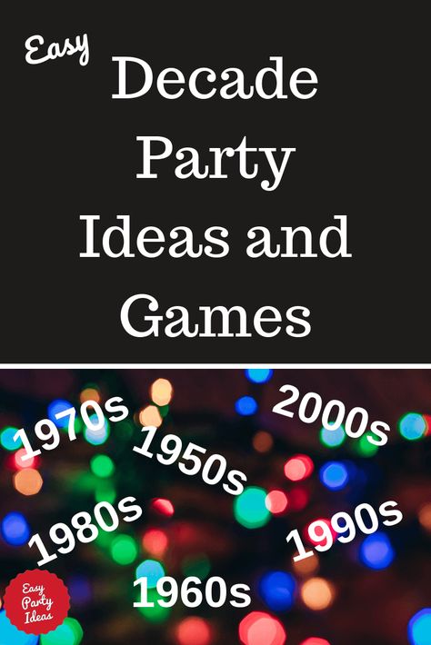 Celebrate a milestone birthday with a decade party that remembers each decade! 1973 Themed Birthday Party, Decades Christmas Party, Halloween Decades Party, Party Through The Decades, 1960 Theme Party Ideas, Decade Prom Theme, 1990 Party Decorations, 70s Themed Party Games, 1960 Party Ideas