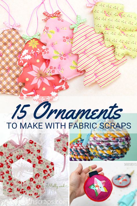 15 Ornaments to Make with Fabric Scraps | Scrappy Girls Club | Bloglovin’ Natal, Patchwork, Tela, Scraps Sewing, Sewing With Scraps, Sewn Christmas Ornaments, Christmas Decorations Sewing, Sewing Christmas Gifts, Ornaments To Make