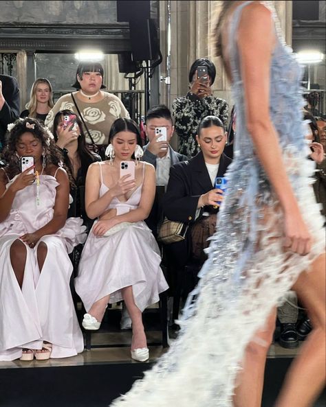 Sitting front row at London Fashion Week, fairy clothing, girly aesthetic, high fashion Croquis, London Fashion School, Paris Fashion Week Aesthetic, Fashion Show Aesthetic, Runway Aesthetic, Fairy Clothing, Fashion Designer Aesthetics, Fashion Week Aesthetic, Fashion Major