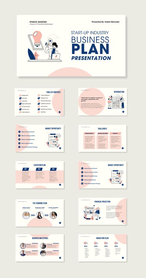 Free Canva Presentation Template - Startup Business Plan Presentation Marketing Presentation Ideas, Canva Templates Presentation Free, Free Canva Templates Presentation, Illustration Presentation Design, Canva Presentation Ideas School, Research Presentation Design, Aesthetic Canva Presentation, Canva Presentation Ideas, Canva Templates Presentation