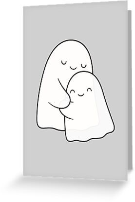 4" x 6" cards for every occasion. Digitally printed on heavyweight stock. Uncoated blank interior provides a superior writing surface. Comes with a kraft envelope. Additional sizes are available. Ghost hug! Extra non spooky Hug Drawing, Ghost Hug, Hugging Drawing, Ghost Family, Ghost Tattoo, Easy Doodle, Ghost Design, Baby Drawing, Easy Doodle Art