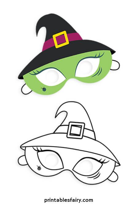 Looking for a witch craft for kids? Make these witch masks with our free printables #witchcraft #halloweencrafts #halloweenmasks Kids Halloween Mask, Halloween Mask Printable Free, How To Make Halloween Mask, Witch Mask For Kids, Witches Mask, Printable Masks For Kids Free, Antifaz Halloween, Halloween Masks Printable, Witch Masks