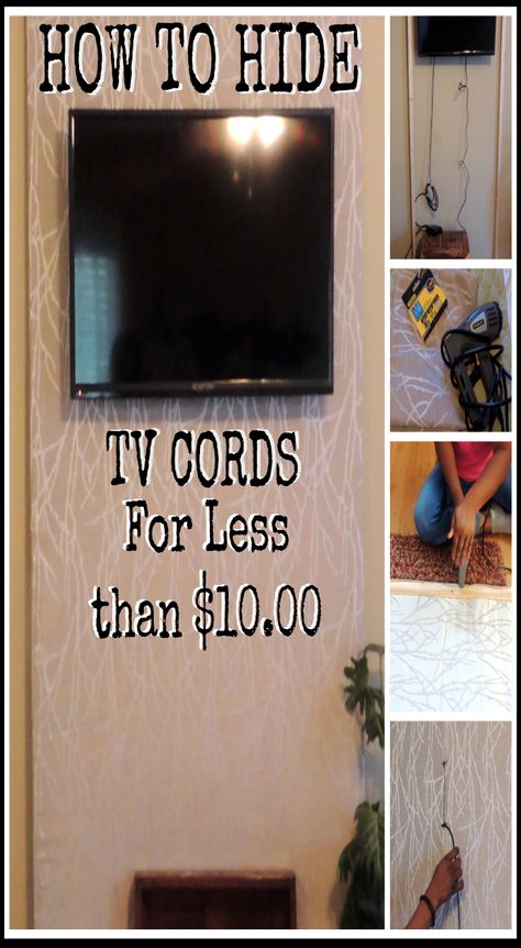 How to Hide TV Cords Diy Hide Tv Cords, Hiding Tv Cords On Wall, Hiding Cords, Wooden Fall Decor, Hide Tv Cords, Handyman Hacks, Hide Tv Wires, Hide Tv Cables, Hide Cable Box