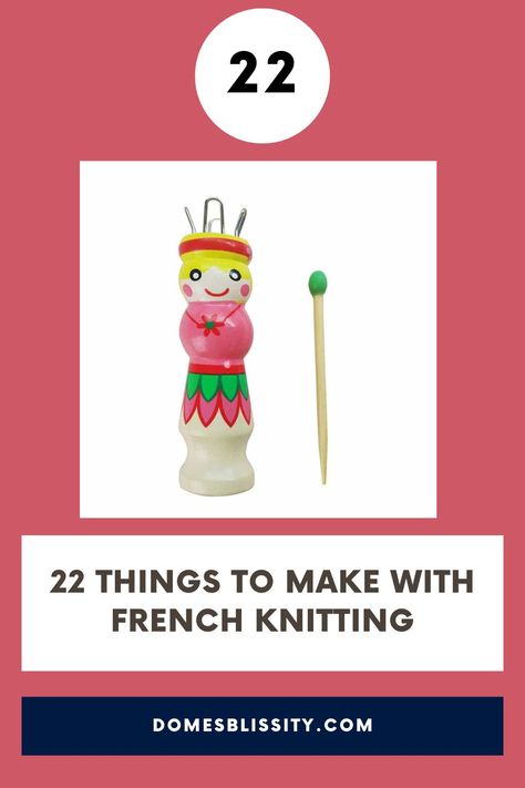 Diy French Knitting Spool, French Knitting Tool, Things To Make With French Knitting, I Cord Projects Ideas, French Knitting Projects Ideas, Diy Knitting Spool, Icord Knitting Projects, French Knitting Projects, French Knitting Ideas