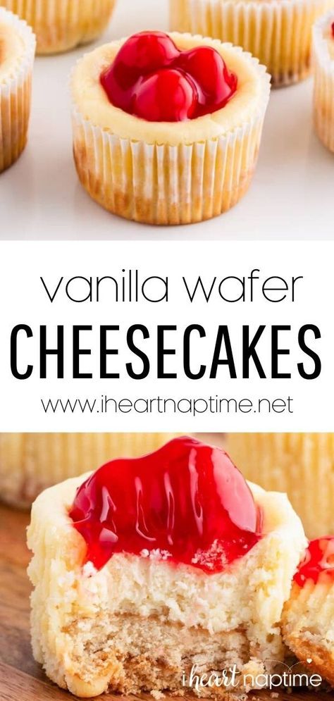 Vanilla Wafer Recipe Desserts, Mini Cheesecakes With Vanilla Wafers, Vanilla Wafer Dessert, Vanilla Wafer Recipe, Cream Cheese Desserts Easy, Mini Dessert Easy, Cheesecake Bites Easy, Quick Cheesecake, Cheesecake Cupcakes Recipe