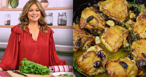 5 easy chicken recipes from Valerie Bertinelli Flavorful Chicken Recipes, Food Network Valerie Bertinelli, Family Brunch Recipes, Garlicky Chicken, Honey Mustard Sauce Recipe, Honey Mustard Chicken Thighs, Potato Chip Recipes, Comfort Casseroles, Hearty Chicken