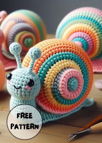 Free Crochet Snail Amigurumi Pattern Small Snail Crochet Pattern, Amigurumi Patterns, Free Crochet Snail Patterns, Crochet Gary The Snail Free Pattern, Free Snail Crochet Pattern, Crochet Snail Free Pattern, Crochet Toy Net Free Pattern, Amigurumi Snail Free Pattern, Snail Amigurumi Free Pattern