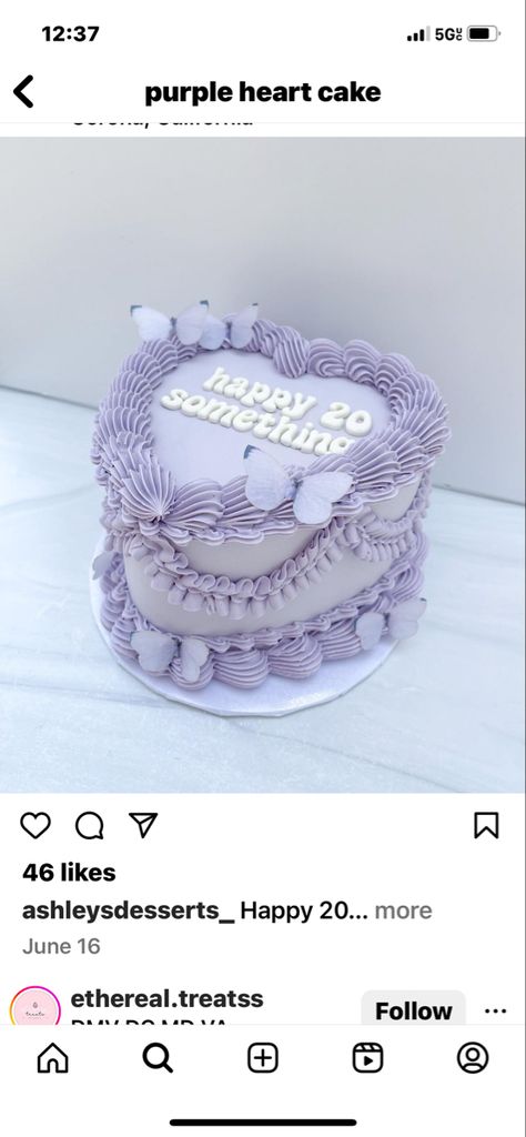 Cute Heart Cake Purple, Heart Shape Cake Purple, Lilac Heart Cake, Purple Vintage Heart Cake, Purple Heart Cake Birthday, Vintage Heart Cake Purple, Lavender Heart Cake, Purple Heart Shaped Cake, Light Purple Cake Birthday