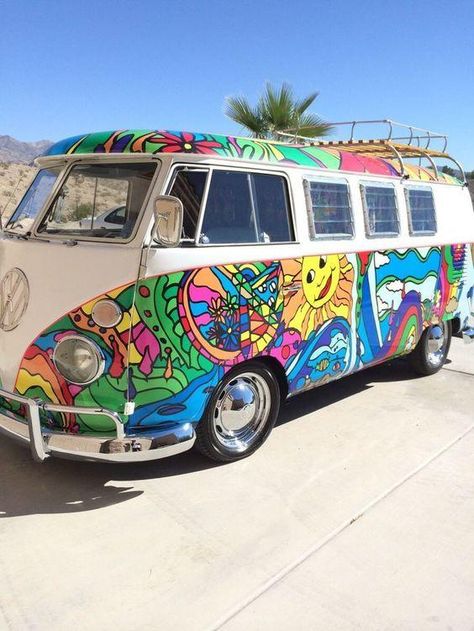 23 AMAZING Camper Van Painting - Camper Life Combi Hippie, Vw Kampeerwagens, Kombi Food Truck, Kombi Hippie, Kombi Motorhome, T3 Vw, Hippie Car, Vintage Vw Bus, Hippie Bus