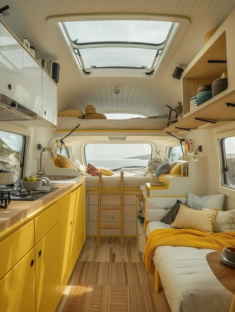 23 Small Camper Interior Ideas – TastyInteriors Van Life Aesthetic Wallpaper, Mobile Tiny House Design, Mini Camper Interior, Van Life Interior Ideas, Van Turned Into Camper, Vw Van Conversion, Small Bus Conversion Ideas, Bus Life Ideas, Camper Van Living