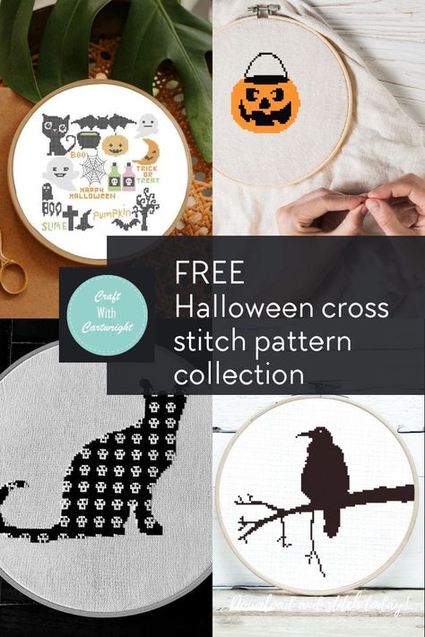 Free Halloween cross stitch - Craft with Cartwright Autumn Cross Stitch Patterns Free Charts, Small Halloween Cross Stitch Patterns Free, Cross Stitch Patterns Free Halloween, Easy Halloween Cross Stitch Patterns, Free Easy Cross Stitch Patterns, Spooky Cross Stitch Pattern Free, Small Halloween Cross Stitch Patterns, How To Cross Stitch For Beginners, Halloween Cross Stitch Patterns Free