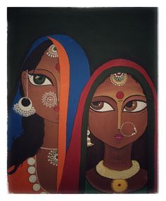 Madhubani On Canvas, Monnerism Painting, Kalighat Paintings Folk, Jamini Roy Paintings Folk Art, Madhubani Drawing Indian Paintings, Rajasthani Art Design, Indian Art Paintings Galleries, Madhubani Art Design, Indian Folk Art Painting