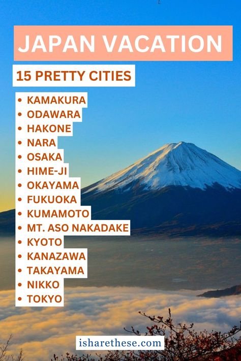 Best places to visit during Japan vacation. This blog fits in a good two week itinerary to travel in Japan. Nara, Vacation Japan, Places To Visit In Japan, Asian Destinations, Travel In Japan, Visiting Japan, Tokyo Japan Travel, Japan Itinerary, Japan Vacation