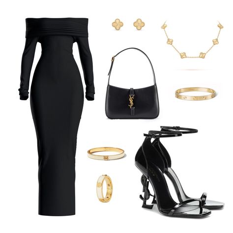 Bougie Outfits Aesthetic, Rich Elegant Outfit, Rich Aunt Outfits, Mafia Attire Women, Elegant Outfit Classy Rich, Classy Black Outfits For Women, Classy Rich Outfits, Fancy Black Outfit, Elegant Classy Outfits Aesthetic
