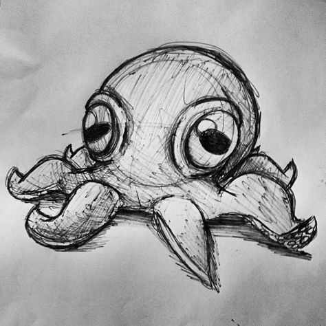 Inspo Sketch, Octopus Drawing, Výtvarné Reference, Dark Art Drawings, Arte Sketchbook, Drawing Inspo, Pencil Art Drawings, Animal Sketches, 판타지 아트