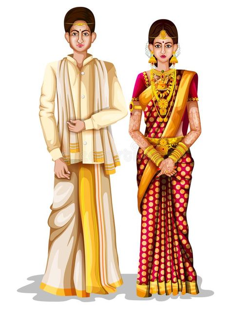 Croquis, India Traditional Dress, Illustration Indian, Wedding Couple Cartoon, Wedding Drawing, Fashion Illustrations Techniques, Mens Fashion Illustration, Indian Wedding Couple, Dress Illustration