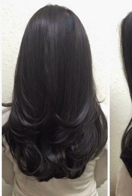 Long Layered Hair, Hairstyles For Layered Hair, Hair Stylies, Haircuts Straight Hair, Long Black Hair, Hair Stylist Life, Haircuts For Long Hair, Hair Inspo Color, 가을 패션