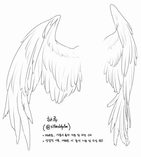 Black Angel Wings Drawing, Bird Wing Drawing Reference, Wings Angel Drawing, Folded Wings Reference, Wing Poses Reference, Drawings Of Wings, Winged Character Poses, Person With Wings Drawing Reference, Angel Reference