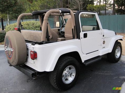 Stone White 2001 Jeep Wrangler Sahara 4x4 Exterior Photo #43429941 Tan Jeep Wrangler, White Jeep Wrangler, Jeep Wrangler Interior, 2 Door Jeep, Two Door Jeep Wrangler, Beach Jeep, Jeep Sahara, 2001 Jeep Wrangler, Cars Images