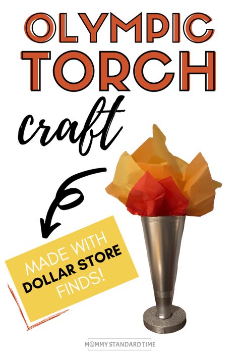 Diy Olympic Torch, Torch Craft, Olympic Torch Craft, Olympic Party Decorations, Summer Olympics Party, Vbs Olympics, Senior Olympics, Torches Diy, Office Olympics