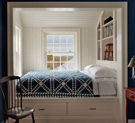 35 Amazing Small Space Alcove Beds Built In Bed For Adults Queen Size, Built In Bed With Bookshelves, Built In Bed Alcove, Bed In Front Of Dormer Window, Bed Nooks Built In, Twin Bed Built Into Wall, Built In Bed Nook, Bed Nook Built In, Built In Beds For Adults