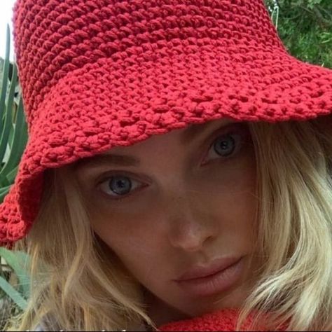 Crochet Sun Bucket Hat Rose Red Wide Brim Bucket Hat, Red Bucket Hat, Crochet Sun, New Crochet, Red Shop, Beach Hat, Classic Elegant, Protect Yourself, Sun Hat