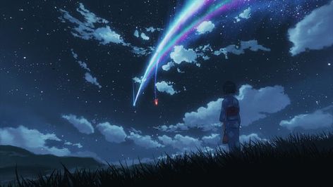 Your Name 4K Wallpapers - Stills from the movie - Album on Imgur Kimi No Na Wa Wallpaper, Yuumei Art, Wallpaper Pc Anime, Starry Night Wallpaper, Your Name Wallpaper, Pc Photo, Your Name Anime, Sky Anime, Moving Wallpapers