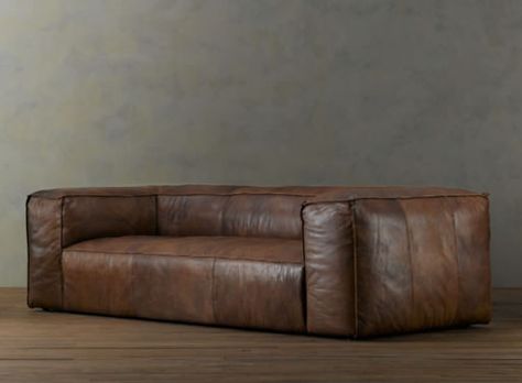 sofa  www.rachelblindauer.com 100m, Restoration Hardware Leather Couch, Relaxed Living Room Decor, Relaxing Living Room, Man Cave Home Bar, Table Sofa, Leather Couch, Leather Furniture, Interior Furniture