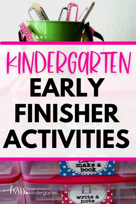 Help your students stay engaged with this list of early finisher activities for kindergarten. These are perfect for fast finishers looking for their next task. Need some specific ideas? Check out this post as well as the Miss Kindergarten Pinterest page for even MORE activities that can be used for early finishers. Early Finishers Kindergarten, Classroom Learning Centers, Kindergarten Goals, Early Finisher Activities, Beginning Of Kindergarten, Kindergarten Morning Work, Fast Finisher Activities, Miss Kindergarten, Classroom Lesson Plans