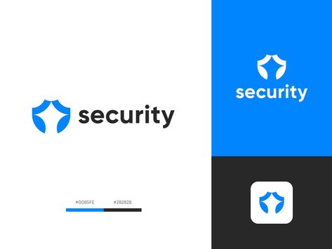 Security logo on Behance It Solutions Logo, Security Logo Design Ideas, Cybersecurity Logo, Security Company Logo, Security System Logo, Security Logo Design, Techno Logo, Logo Color Combinations, Veteran Logo