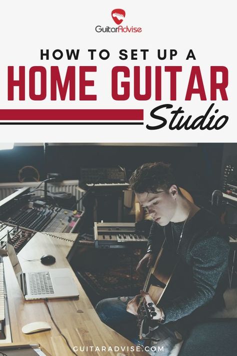 Interested in creating professional guitar recordings from the comfort of your home? Learn exactly how to set up your home guitar studio without breaking the bank #guitar #recordingstudio Guitar Practice Room, Home Guitar Studio, Home Studio Music Ideas, Guitar Room Ideas, Musician Room, Guitar Studio, Semi Acoustic Guitar, Electric Guitar Kits, Music Recording Studio