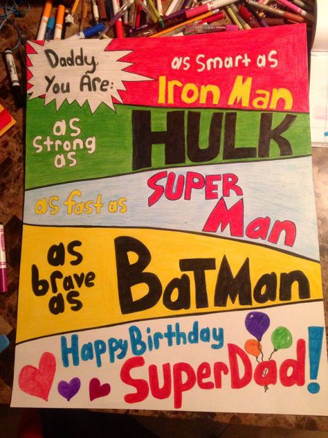 A creative poster for Father's Day or dad's birthday!😊 Happy Birthday Poster Ideas, Birthday Poster Ideas For Friends, Dad Birthday Craft, Happy Birthday Dad Cards, Diy Birthday Cards For Dad, Birthday Poster Ideas, Diy Birthday Gifts For Dad, Happy Birthday Poster, Homemade Gifts For Dad