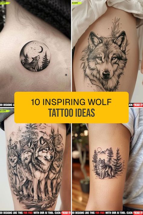 Discover the majestic allure of wolf tattoos with these 10 captivating design ideas. From striking wolf head outlines to beautiful wolf pack scenes, these tattoos beautifully symbolize loyalty, strength, and freedom. Turn your skin into a canvas that tells your story! Get inspired by a unique rose and flower tattoo elevated by a stunning wolf, or simply choose a bold wolf tattoo design for women Flower Wolf Tattoo, Tattoo Ideas Wolf Women, Wolf And Woman Tattoo, Wolf Tattoo Design For Women, Wolf Tattoo On Back, Feminine Wolf Tattoo Design, Wolf Eye Tattoo, Watercolor Wolf Tattoo, Lone Wolf Tattoo