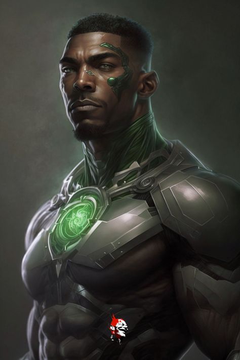 Black Marvel Comic Characters, Black Green Lantern, Green Lantern Costume, Black Panther Images, African Superhero, Comic Superheroes, Black Superman, Black Superheroes, Afrofuturism Art