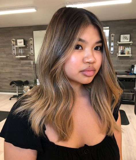 Morena Balayage Hair, Balayage, Light Hair Color For Morena, Hair Highlights Cool Tones, Blonde Hair On Filipino Skin, Haircolor For Morena, Filipina Balayage Hair, Hair Color For Morena Skin Filipina Balayage, Color Of Hair For Morena