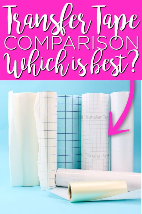 Which brand of transfer tape is best? We have a transfer tape comparison of 7 brands so you can see for yourself which is the winner! #transfertape #cricut #cricutcreated #vinyl #adhesivevinyl Best Transfer Paper For Vinyl, Transfer Tape For Vinyl, Circuit Joy, Cricut Videos, Cricket Machine, Diy Stencils, Cricut Help, Expressions Vinyl, Circut Projects