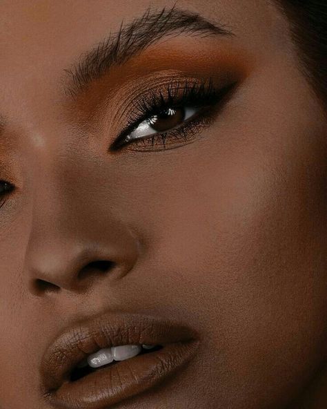 Orange Eyeshadow Looks, Fall Eyeshadow Looks, Lip Combos, Beauty And Cosmetics, Orange Eyeshadow, Orange Makeup, Bold Makeup Looks, Cute Eye Makeup, Makeup For Black Skin