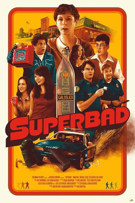 Superbad Movie Poster, Mclovin Poster, Funny Movie Posters, Mclovin Aesthetic, Collage Movie Poster, Superbad Wallpaper, Superbad Aesthetic, Superbad Poster, Comedy Film Poster