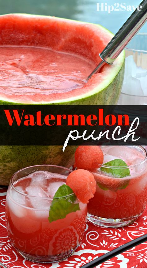 Watermelon fans will LOVE this thirst-quenching summer punch idea! Watermelon Themed Birthday Party Food, Watermelon Party Ideas Food, Watermelon Birthday Food Ideas, Watermelon Themed Party Food, Diy Watermelon Decor Birthday Parties, Watermelon Themed First Birthday Food, Watermelon Party Food Ideas, One In A Melon First Birthday Food Ideas, Watermelon Birthday Theme