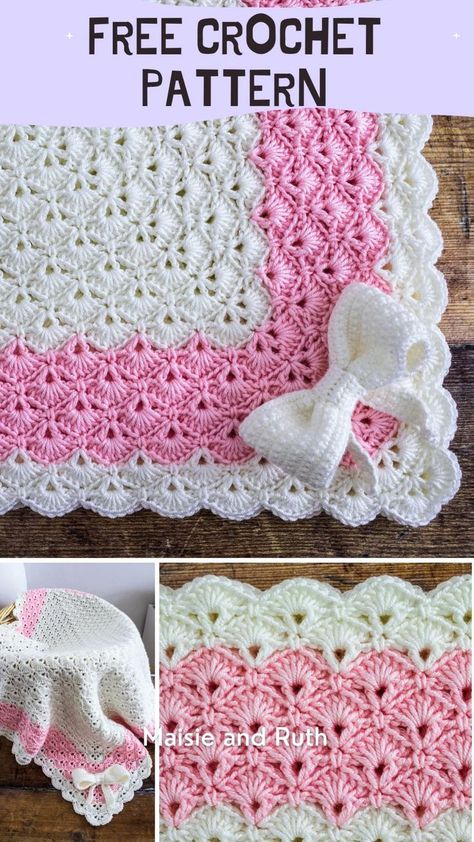 Crochet Baby Blankets, Baby Blanket Free Patterns, Easy Crochet Baby Blanket Free Pattern, Crochet Baby Blankets Patterns, Baby Blankets Patterns, Crochet Blanket Stitch Pattern, Crochet Baby Projects, Beau Crochet