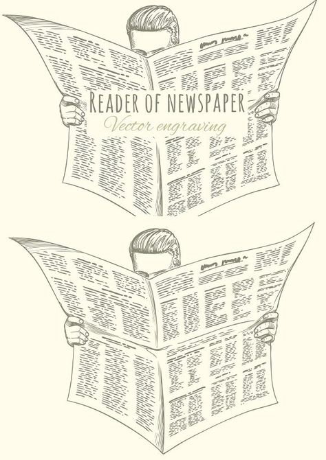 News Paper Tattoo Design, Paper Drawing Reference, Newspaper Tattoo Ideas, News Paper Tattoo, News Paper Drawing, News Paper Illustration, Newspaper Doodle, Newspaper Reference, Newspaper Tattoo