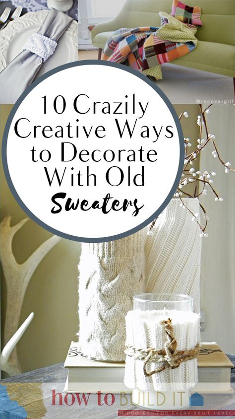 Things to Do With Old Sweaters, Uses for Old Sweaters, DIY Crafts, WInter Crafts, Sweater Crafts, How to Decorate With Old Sweaters, Old Sweaters, Old Sweater Crafts, Popular Pin. Upcycling, Old Sweater Diy, Old Sweater Crafts, Sweater Crafts, Crafts Winter, Diy Tricot, Upcycle Repurpose, Recycled Sweaters, Old Sweater