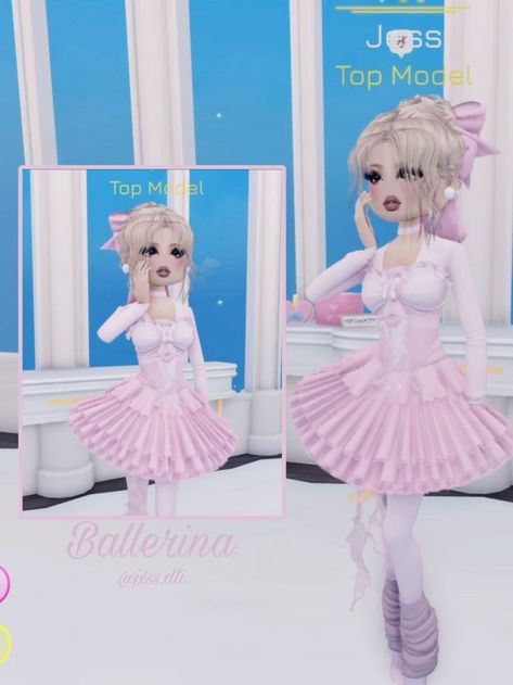 Dti Roblox Ballerina, Dti Outfits Idea Pink, Dti Roblox Dancer, Dti Theme Ballerina, Dti Fits Ballerina, Dti Poses Numbers, Ballerina Dti Outfit, Dti Outfits Ballerina, Ballerina Outfit Dress To Impress