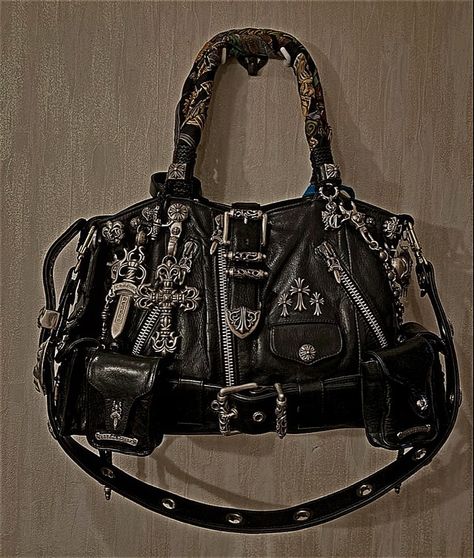 Cybergoth Accessories, 2000s Handbags, 2000s Purse, Goth Bags, Y2k Handbag, Goth Purse, Y2k Bags, Purse Aesthetic, Y2k Shoulder Bag