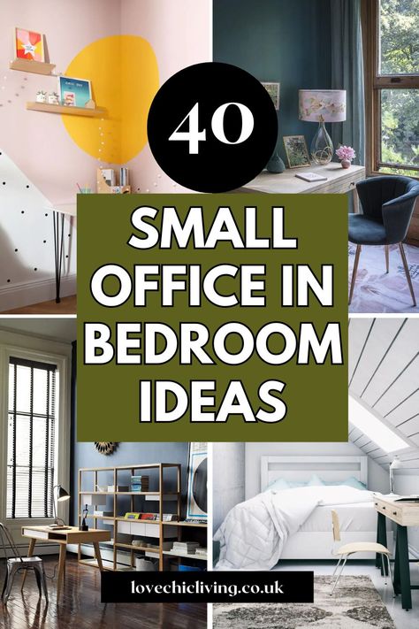 Great tips and advice on small office bedroom combo, including guest rooms. From layout, to type of study desk, lighting, small office chair and more. Look at spare bedroom office combo ideas in more detail and read the full article. Decorating Study Room Ideas, Bedroom Workstation Ideas, Home Office With Twin Bed, Office Room Organization Ideas, Box Room Home Office Ideas, Bedroom And Desk Ideas, Office And Bedroom Combo Layout, Office And Room Combo, Box Room Office Bedroom