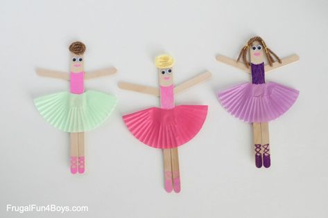 Craft Stick Ballerina Craft - Frugal Fun For Boys and Girls Lollypop Stick Craft, Ballerina Craft, Popsicle Diy, Lolly Stick Craft, Pop Stick Craft, Popcycle Stick Crafts, Ice Cream Stick Craft, Hanging Craft Ideas, Wall Hanging Craft Ideas