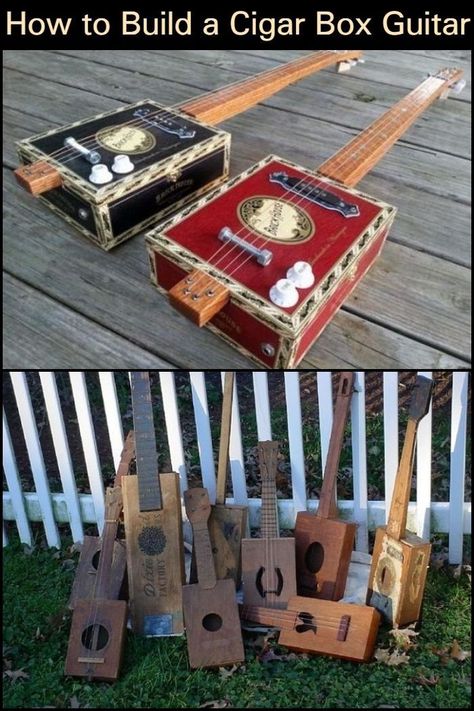 How To Build A Guitar, Diy Guitar Accessories, Box Guitar Diy, Diy Instruments Projects, Cigarbox Guitar, Homemade Guitar, Build Your Own Guitar, Instruments Guitar, Stem Camp